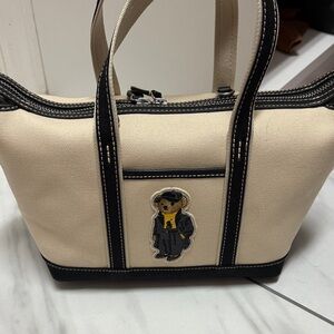 Polo Ralph Lauren Cream Tote with Black Trim